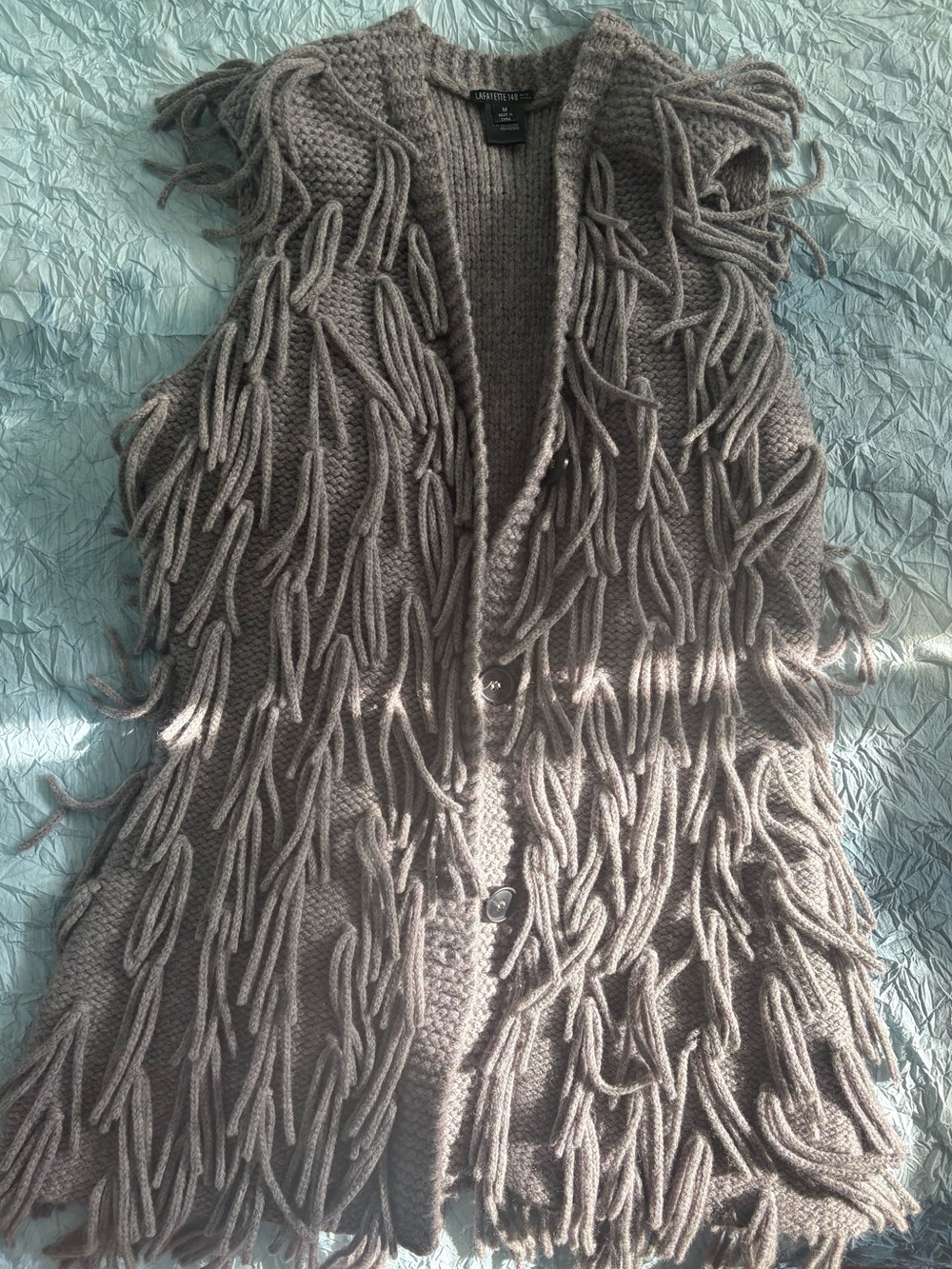 Lafayette 148 New York Wool, Fringed Knit Vest